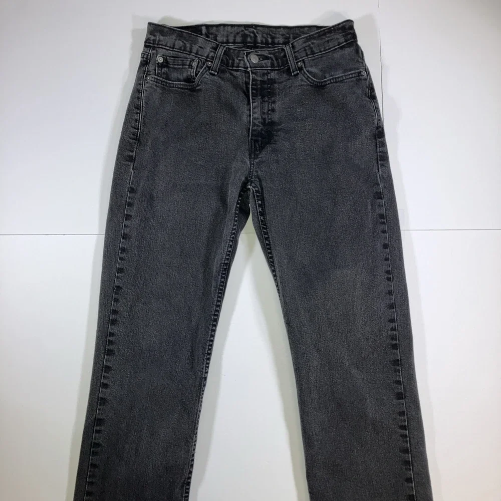 Levi's 514 Jeans Mens 32x32 Black Straight Fit Stretch Denim 30x29.5 Actual